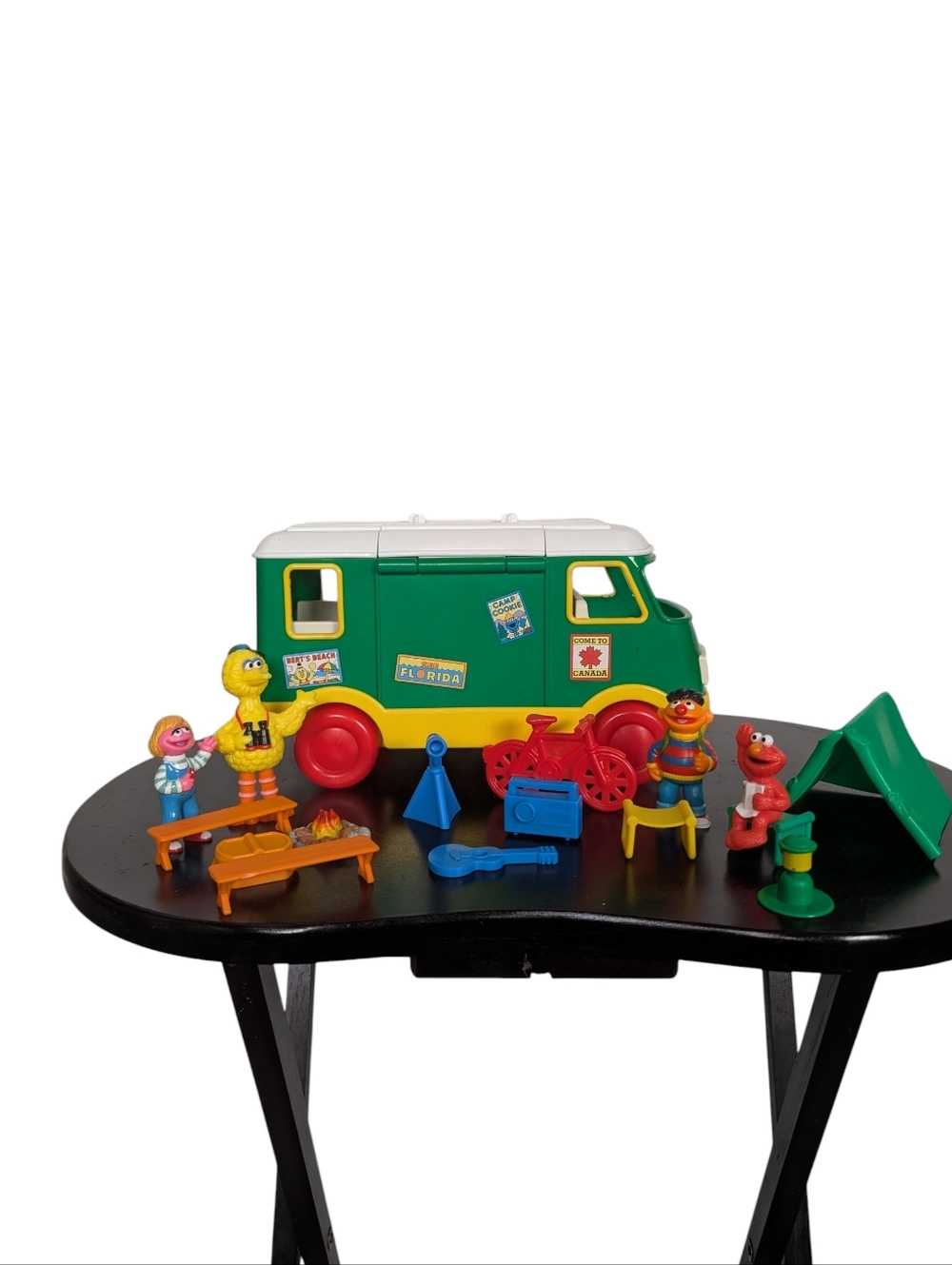 Vintage 1990s Sesame Street Camp Wannamotta Camper Tyco Figures Accessories